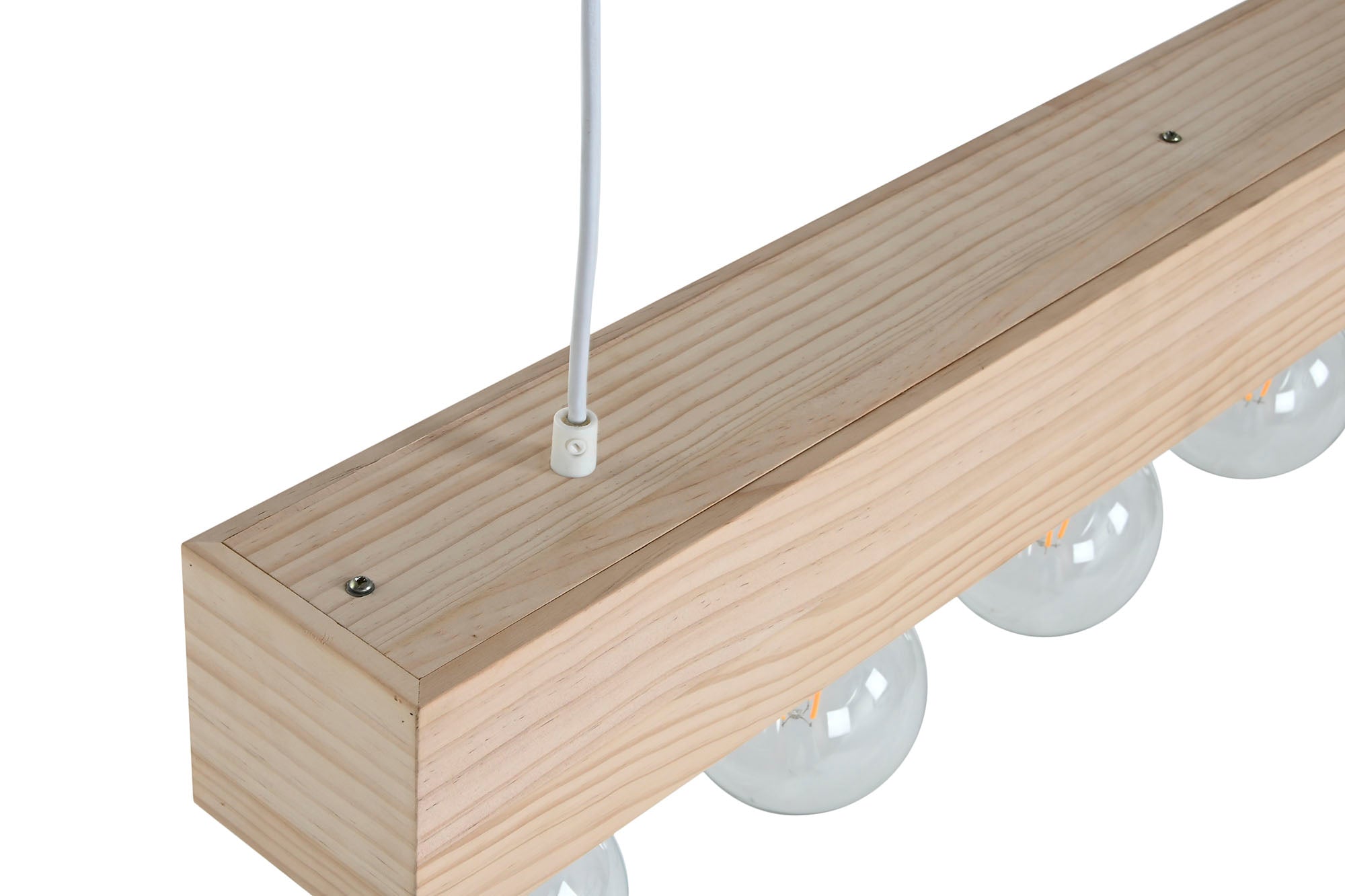 LAMPARA TECHO MADERA 80X10X30 5 BOMBILLAS - Imagen 3