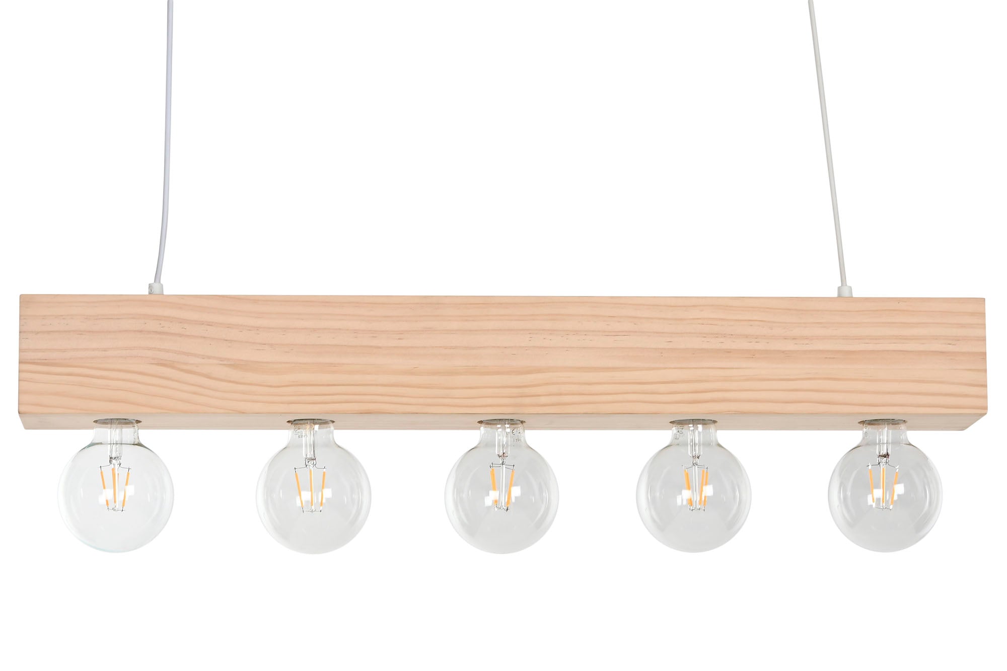 LAMPARA TECHO MADERA 80X10X30 5 BOMBILLAS - Imagen 6