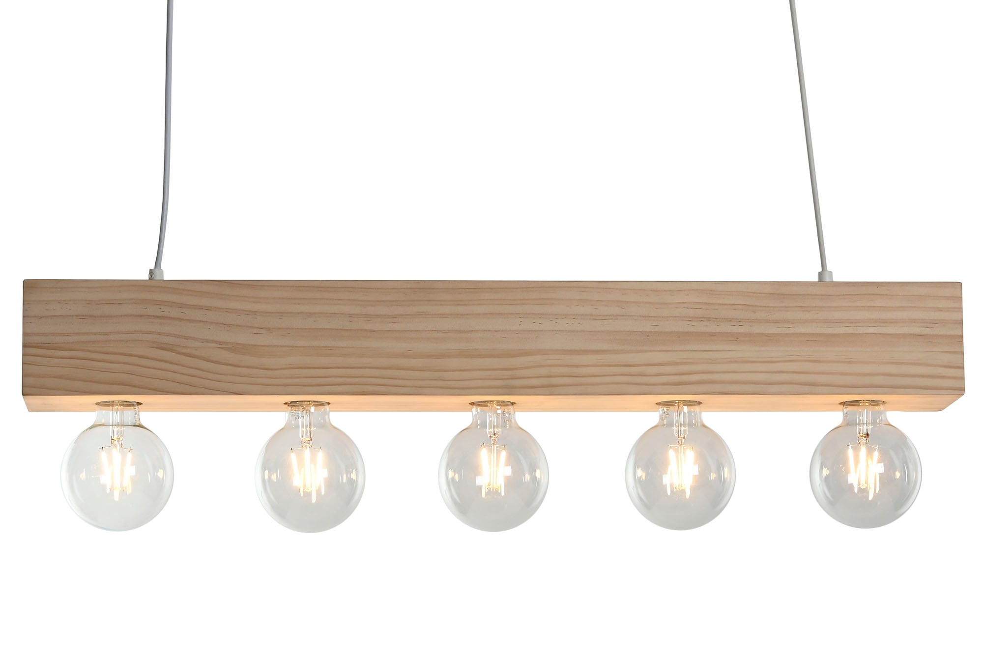 LAMPARA TECHO MADERA 80X10X30 5 BOMBILLAS - Imagen 4