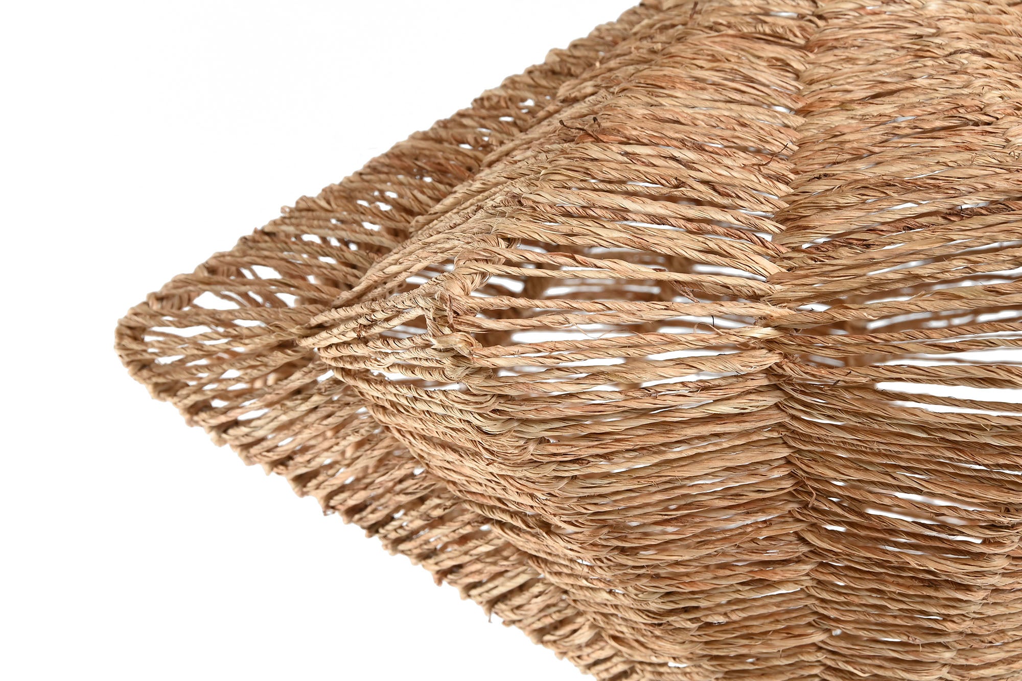 PANTALLA YUTE METAL 40X40X18 CONCHA NATURAL - Imagen 3