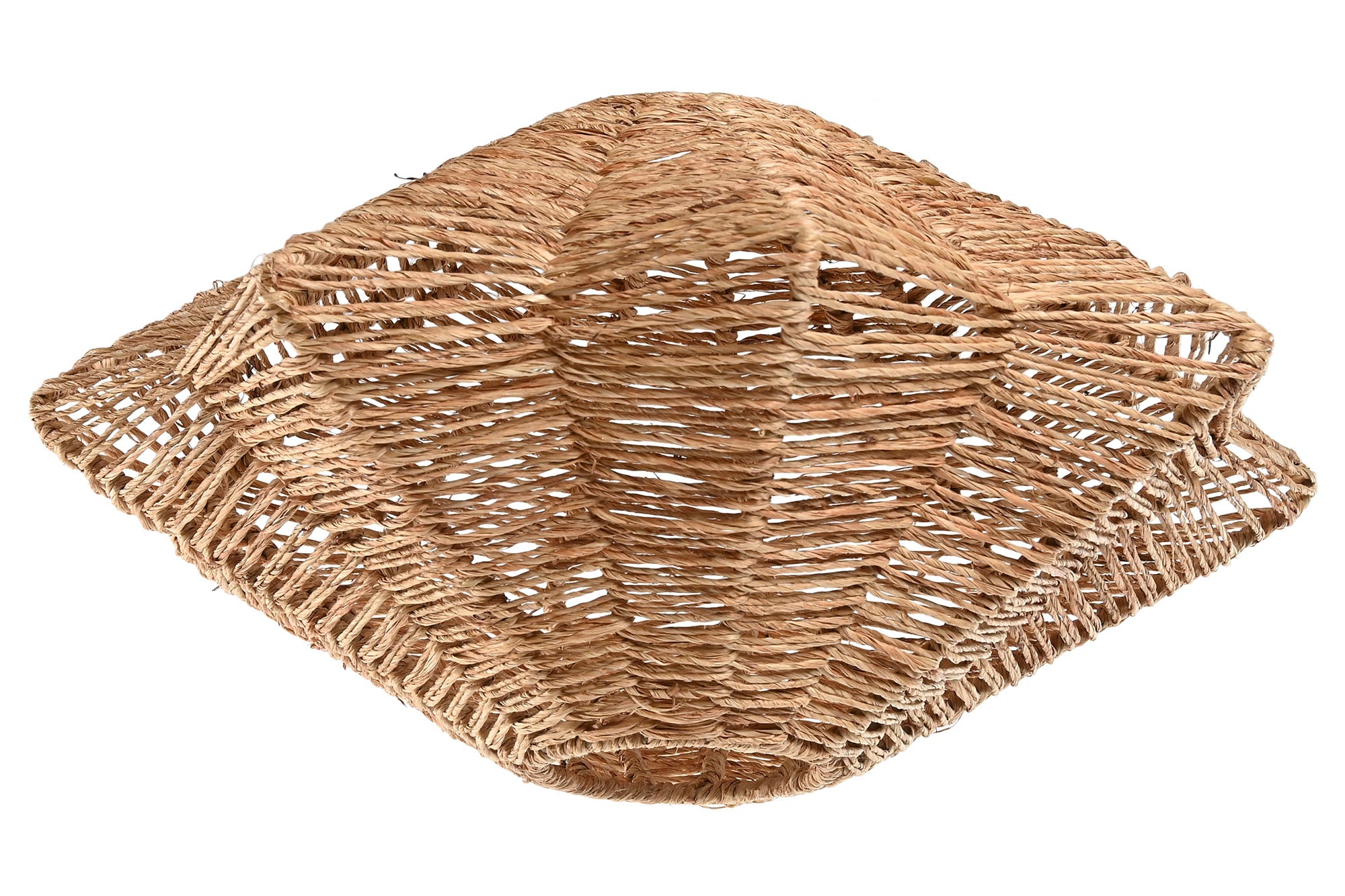 PANTALLA YUTE METAL 40X40X18 CONCHA NATURAL - Imagen 1