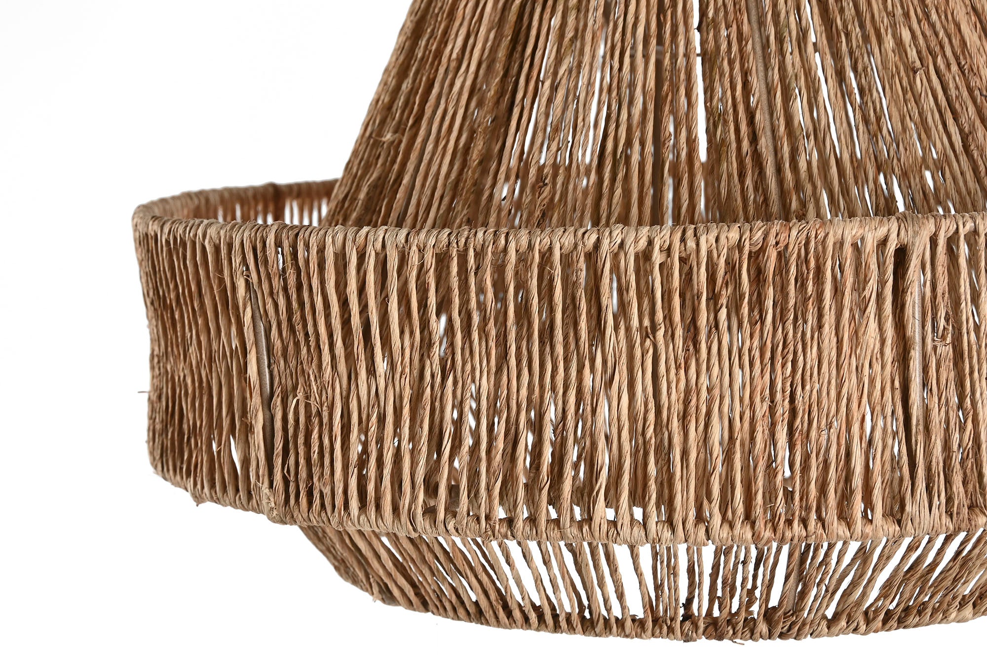 PANTALLA YUTE METAL 33X33X20 NATURAL - Imagen 1