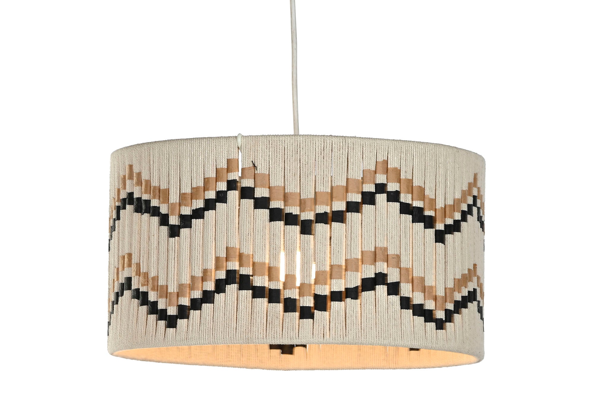 LAMPARA TECHO ALGODON RAFIA 39X39X21 TRENZADO - Imagen 3