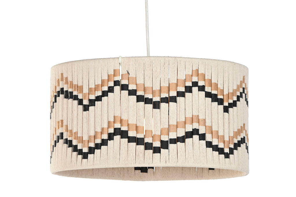 LAMPARA TECHO ALGODON RAFIA 39X39X21 TRENZADO - Imagen 2