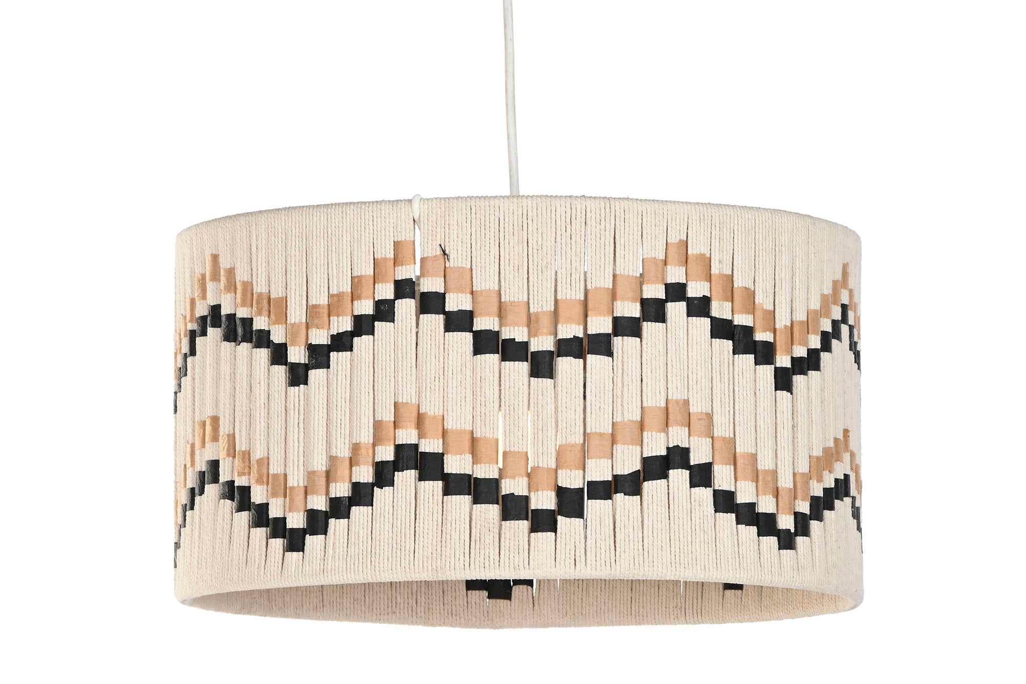 LAMPARA TECHO ALGODON RAFIA 39X39X21 TRENZADO - Imagen 2