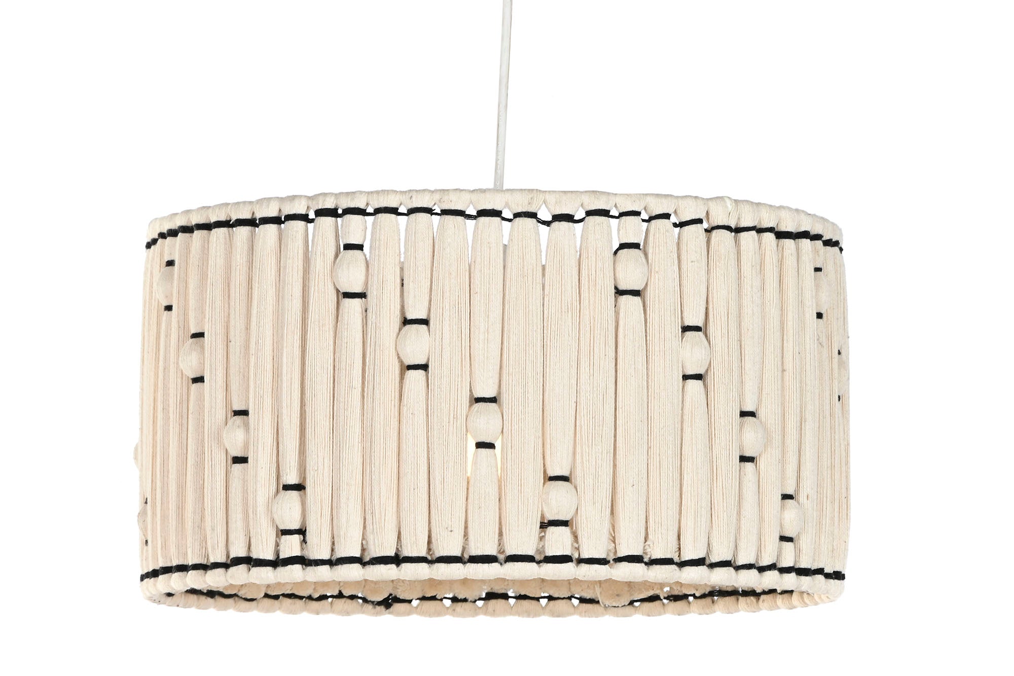 LAMPARA TECHO ALGODON YUTE 39X39X21 NUDO NATURAL - Imagen 1