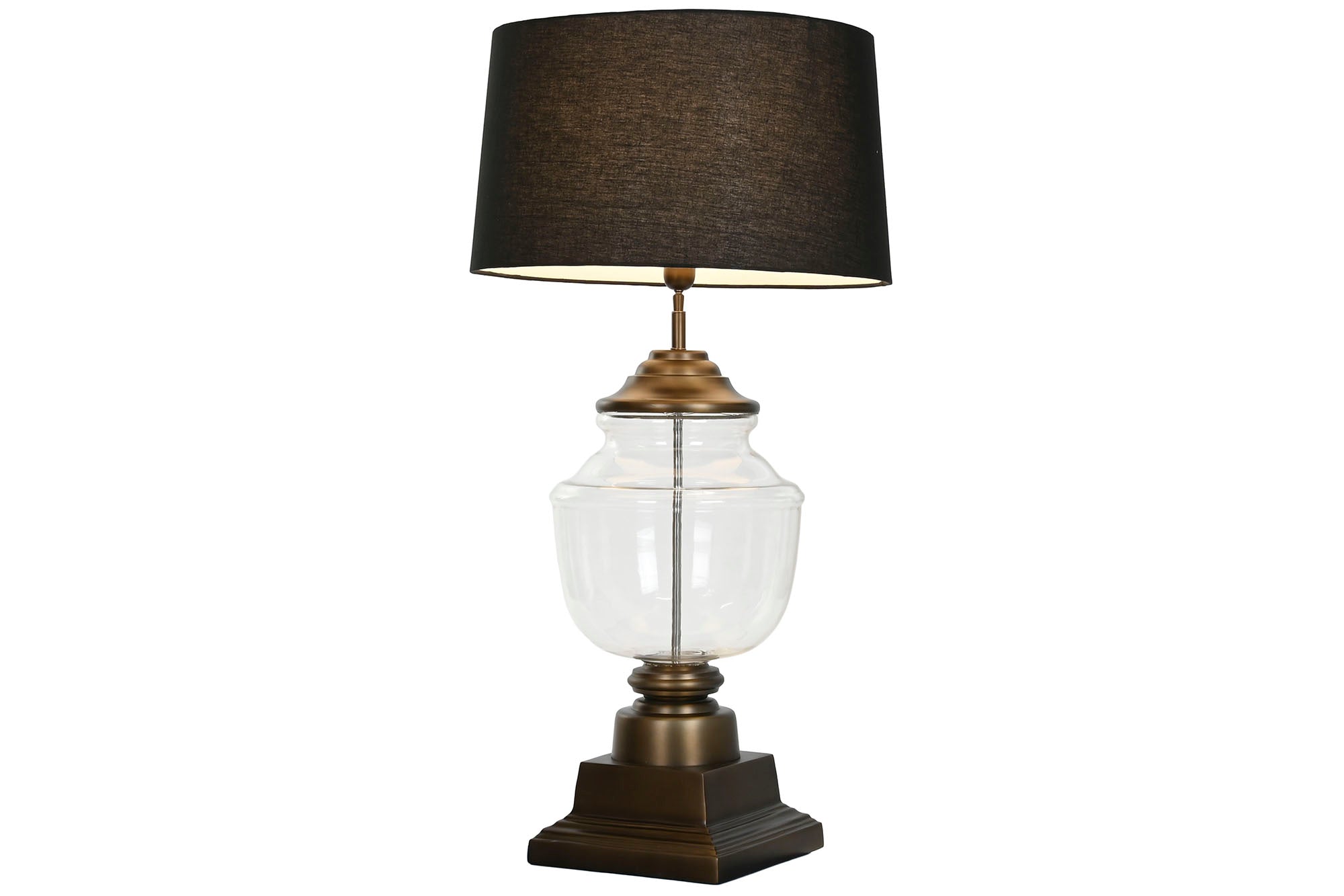 LAMPARA SOBREMESA ACERO PATINADO CRISTAL 60X60X106 - Imagen 3