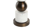 LAMPARA SOBREMESA ACERO MARMOL 50X50X87 BRONCE - Imagen 2