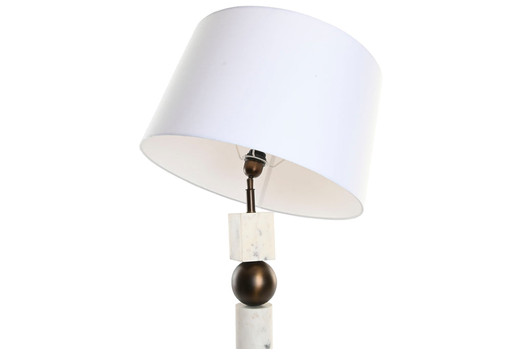 LAMPARA SOBREMESA ACERO MARMOL 50X50X87 BRONCE - Imagen 1