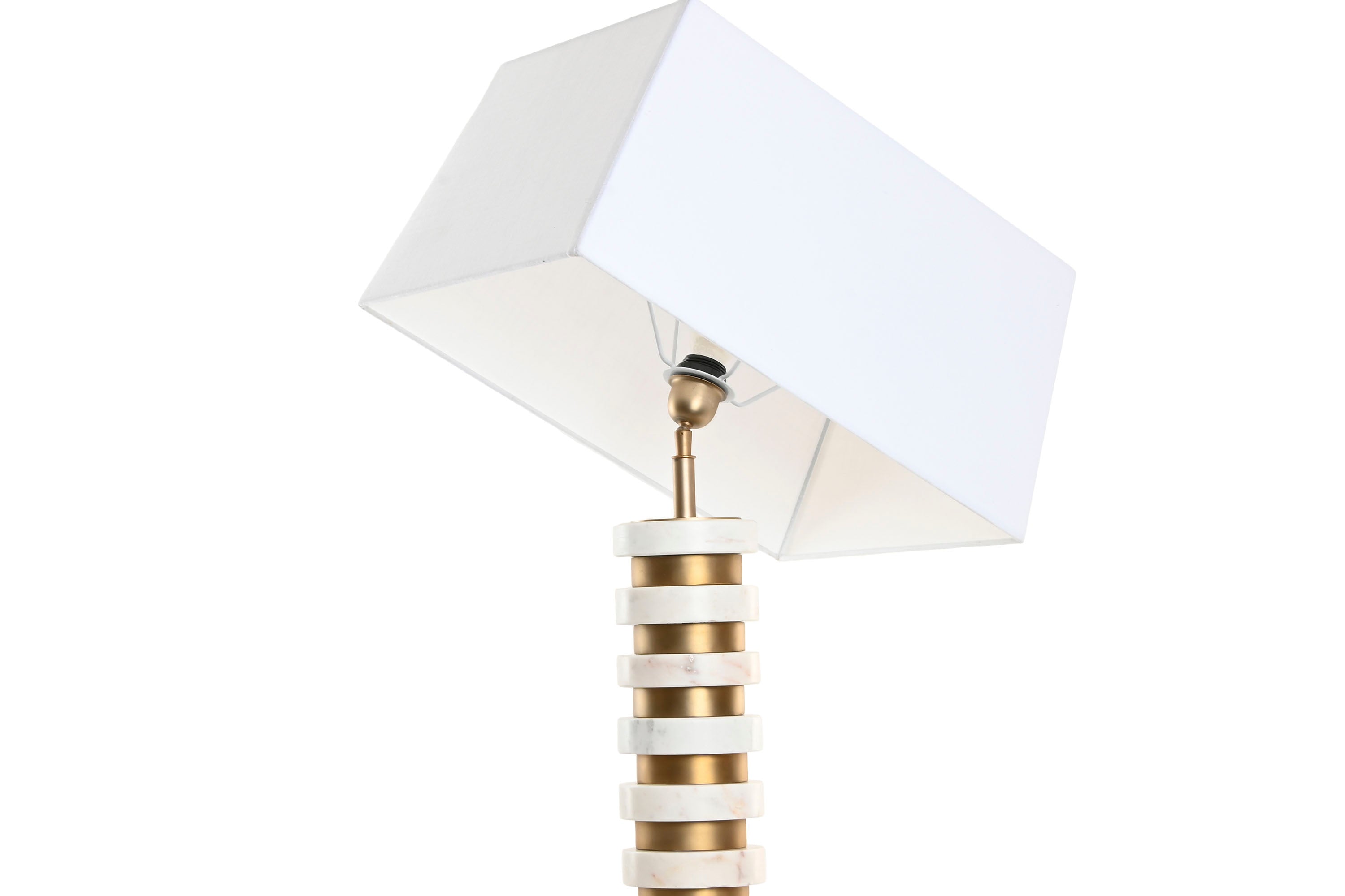 LAMPARA SOBREMESA ACERO MARMOL 30X50X98 DORADO - Imagen 1