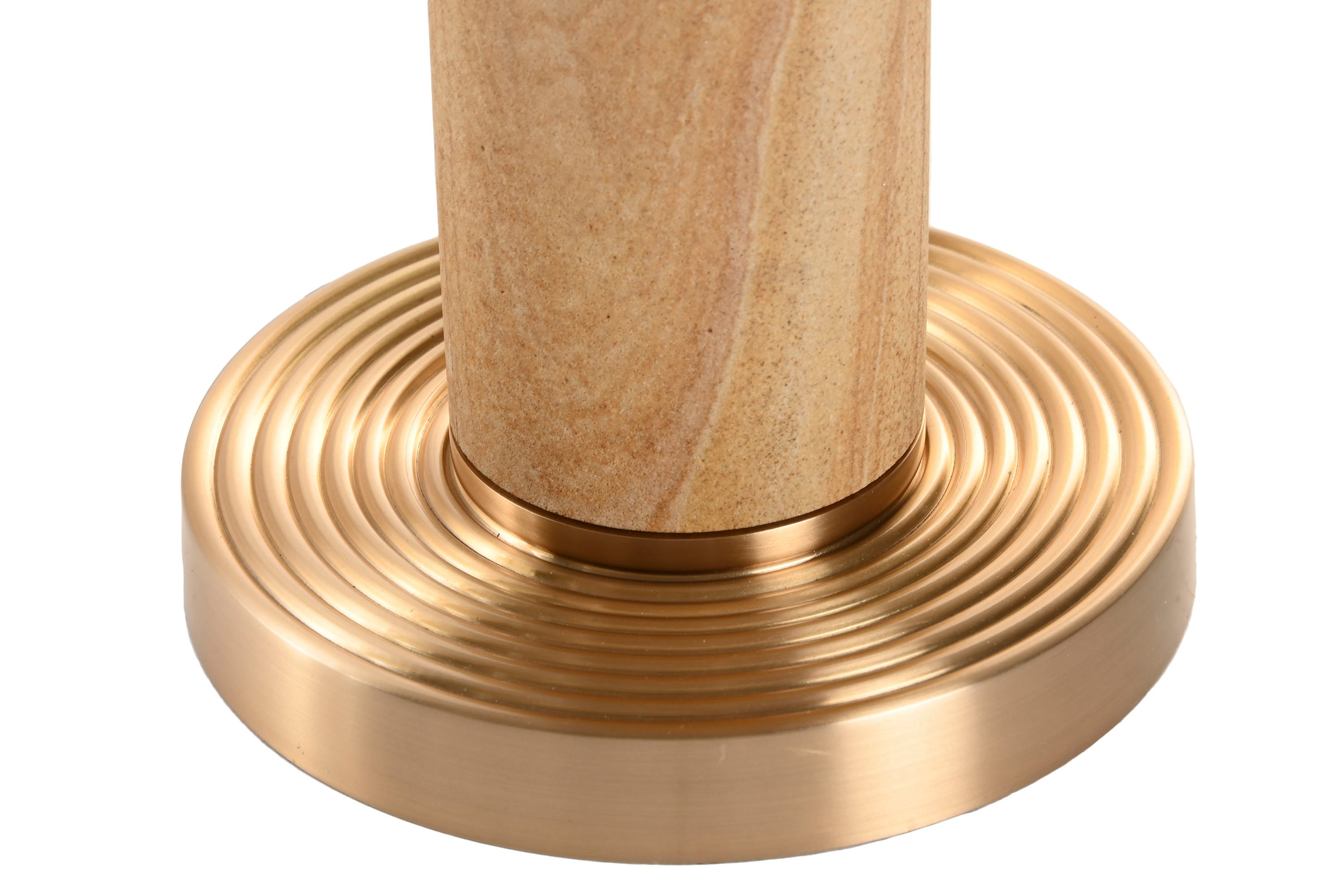 LAMPARA SOBREMESA LATON MARMOL 36X36X50 BEIGE - Imagen 4