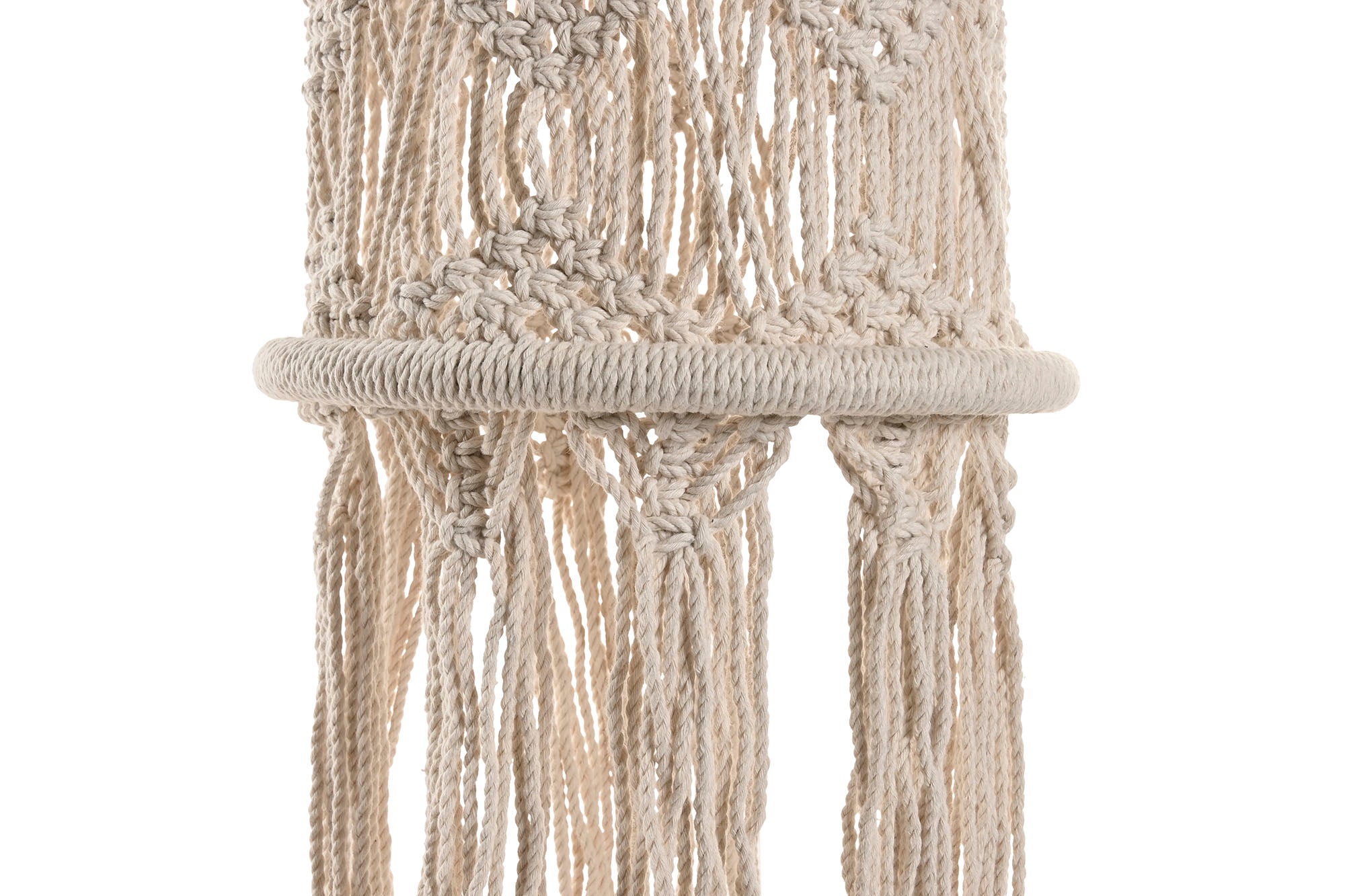PANTALLA ALGODON 25X25X108 MACRAME TEJIDO A MANO - Imagen 2