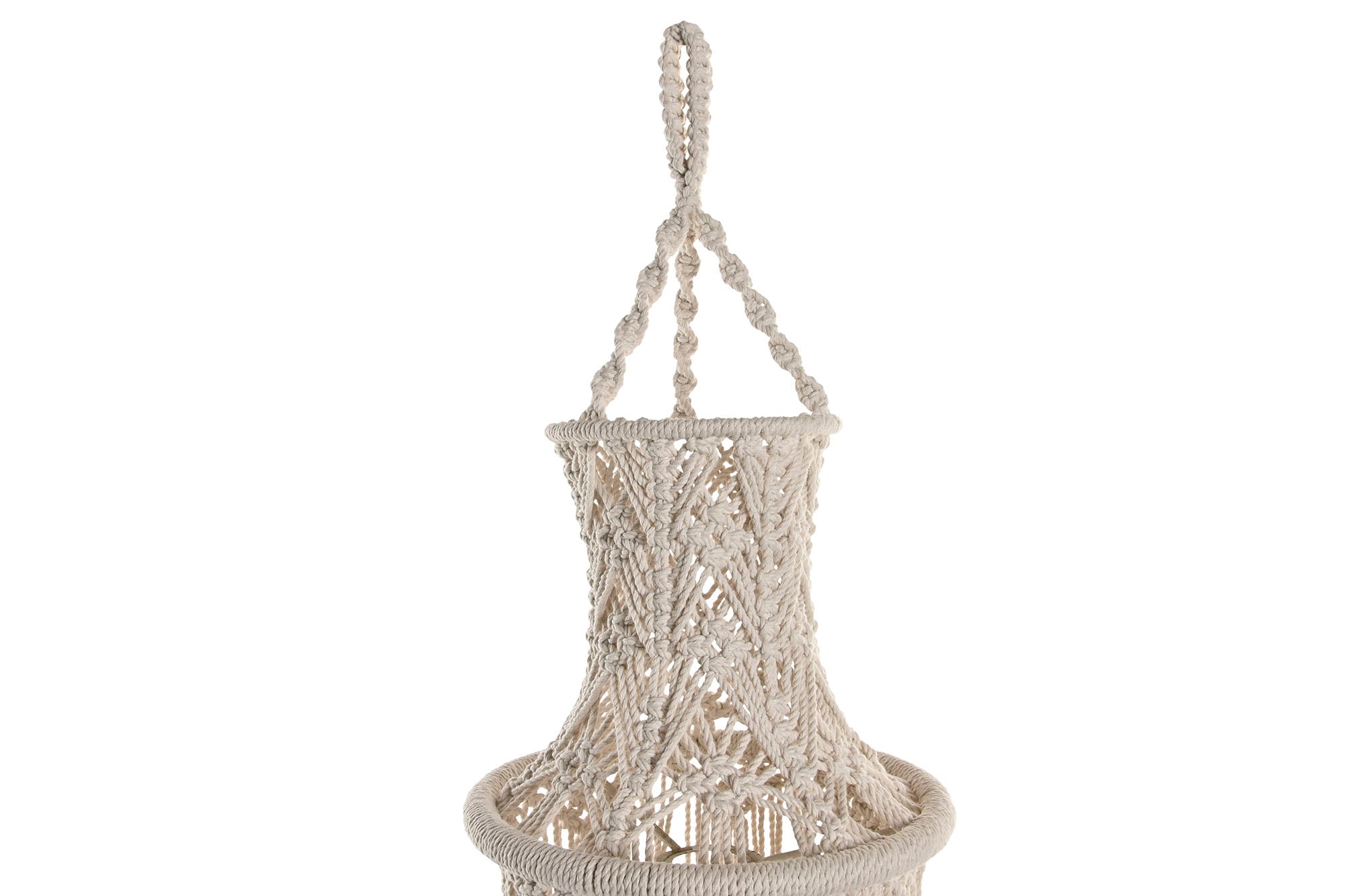 PANTALLA ALGODON 25X25X108 MACRAME TEJIDO A MANO - Imagen 3