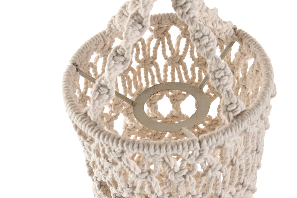 PANTALLA ALGODON 30X30X30 MACRAME TEJIDO A MANO - Imagen 4