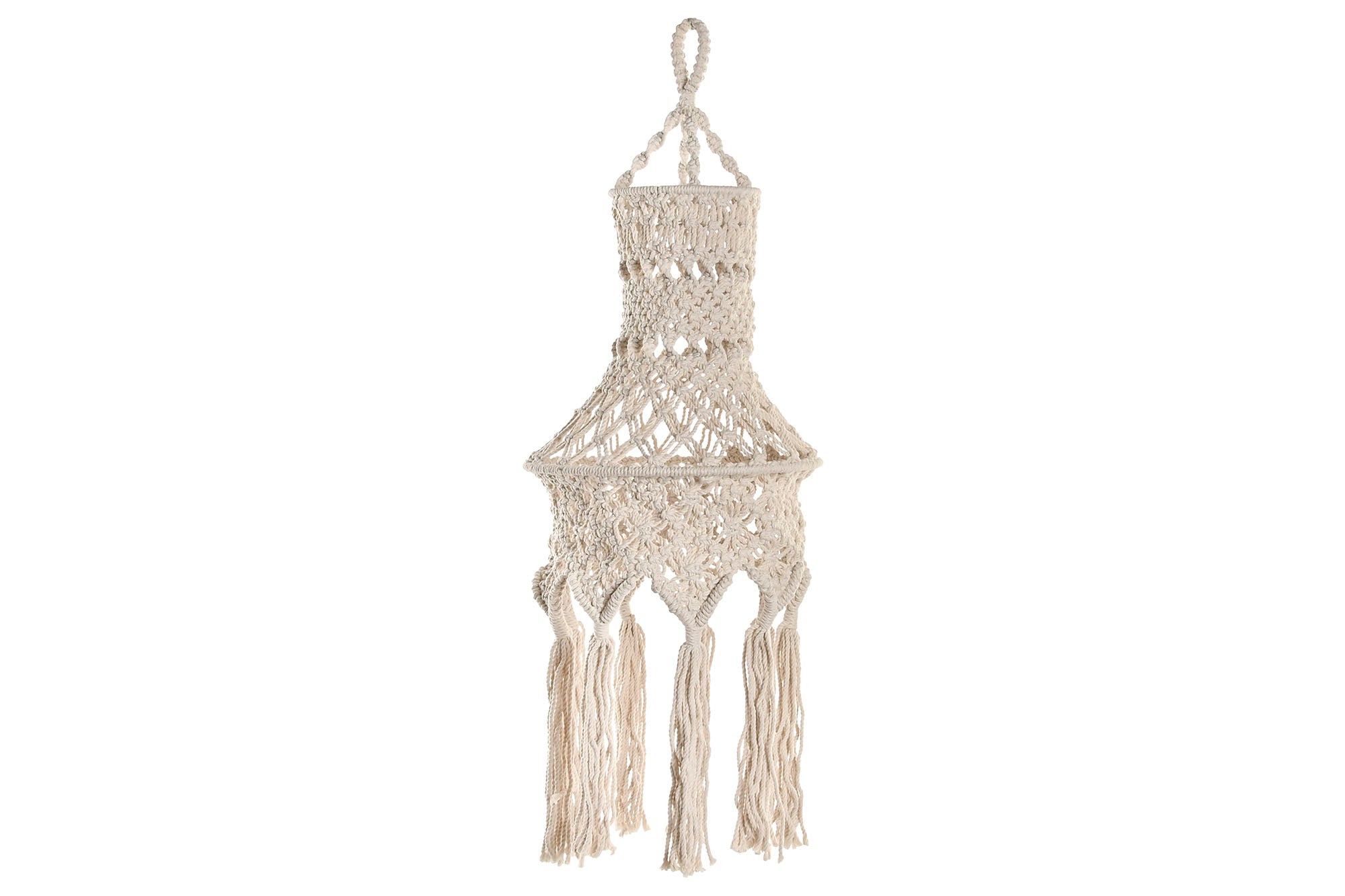 PANTALLA ALGODON 30X30X30 MACRAME TEJIDO A MANO - Imagen 2