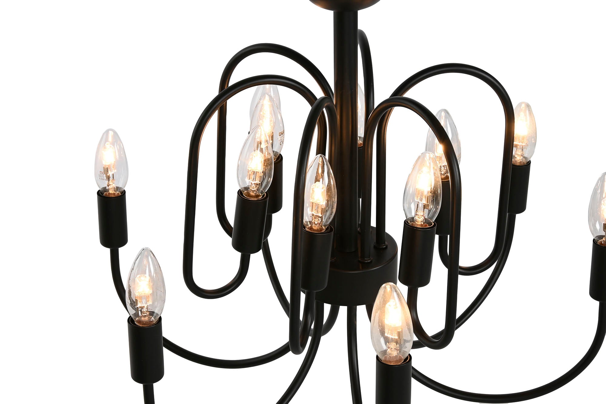 LAMPARA TECHO METAL 54X54X46 12 BRAZOS NEGRO - Imagen 4