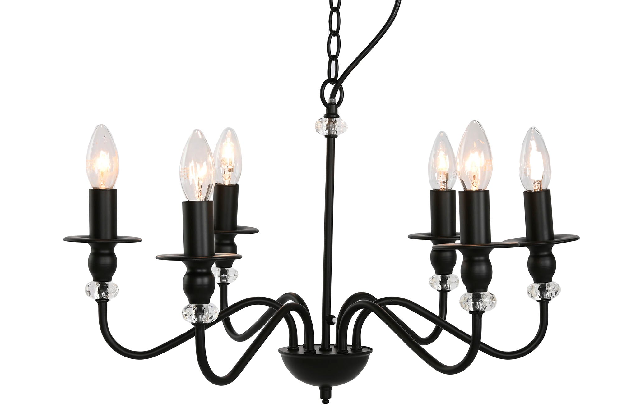 LAMPARA TECHO METAL 54X54X46 6 BRAZOS NEGRO - Imagen 3