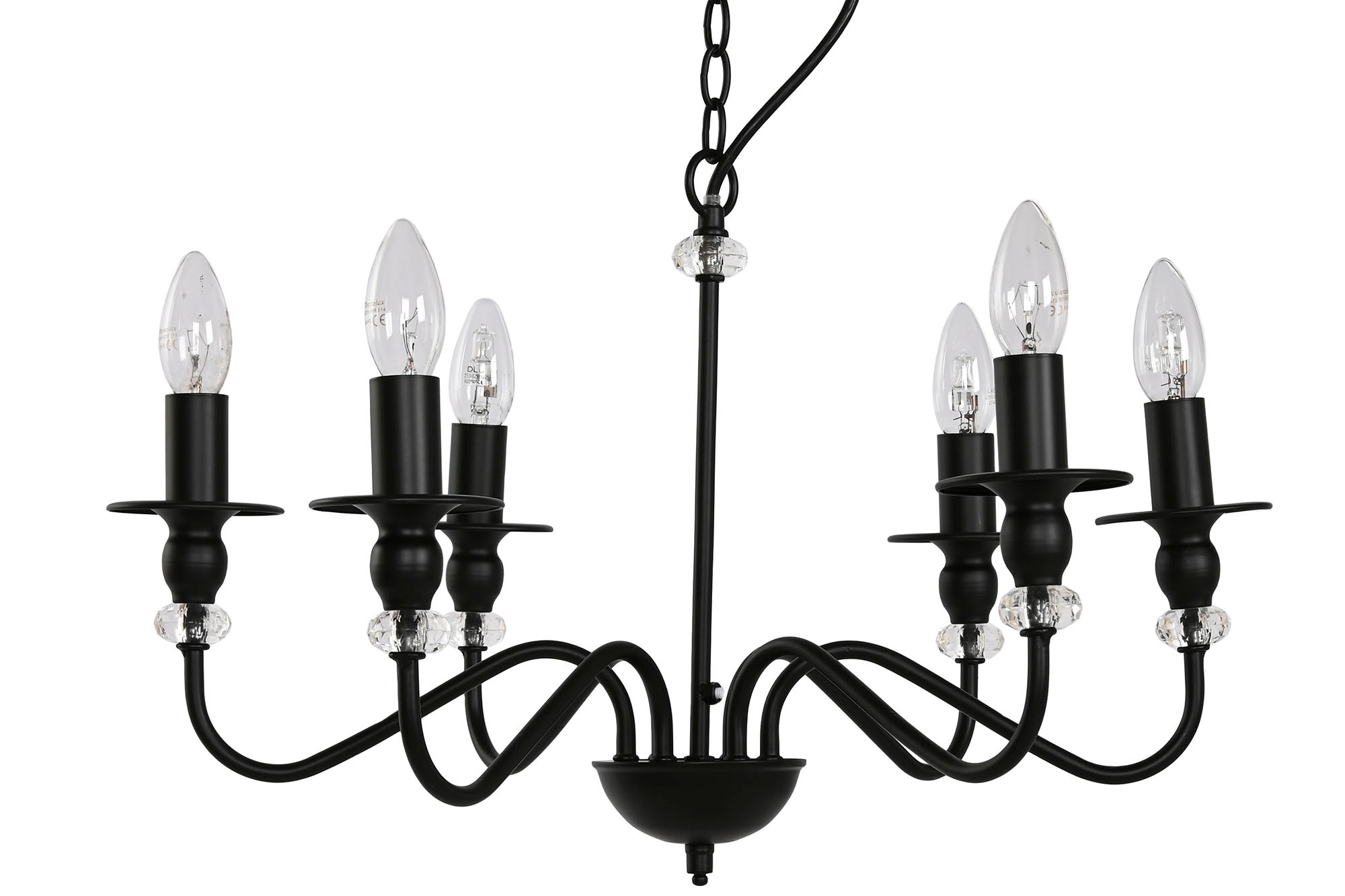 LAMPARA TECHO METAL 54X54X46 6 BRAZOS NEGRO - Imagen 1