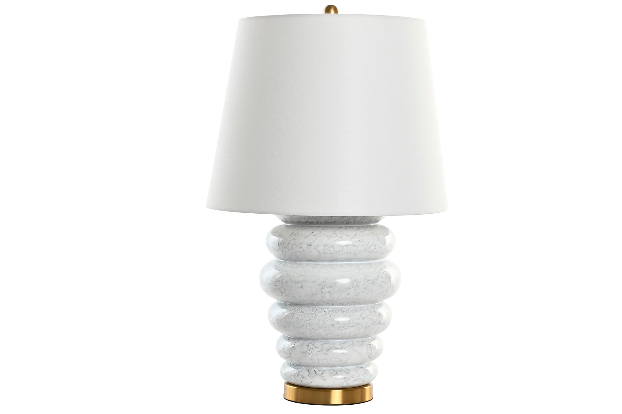 LAMPARA SOBREMESA CERAMICA ALGODON 43X43X72 DISCOS - Imagen 1