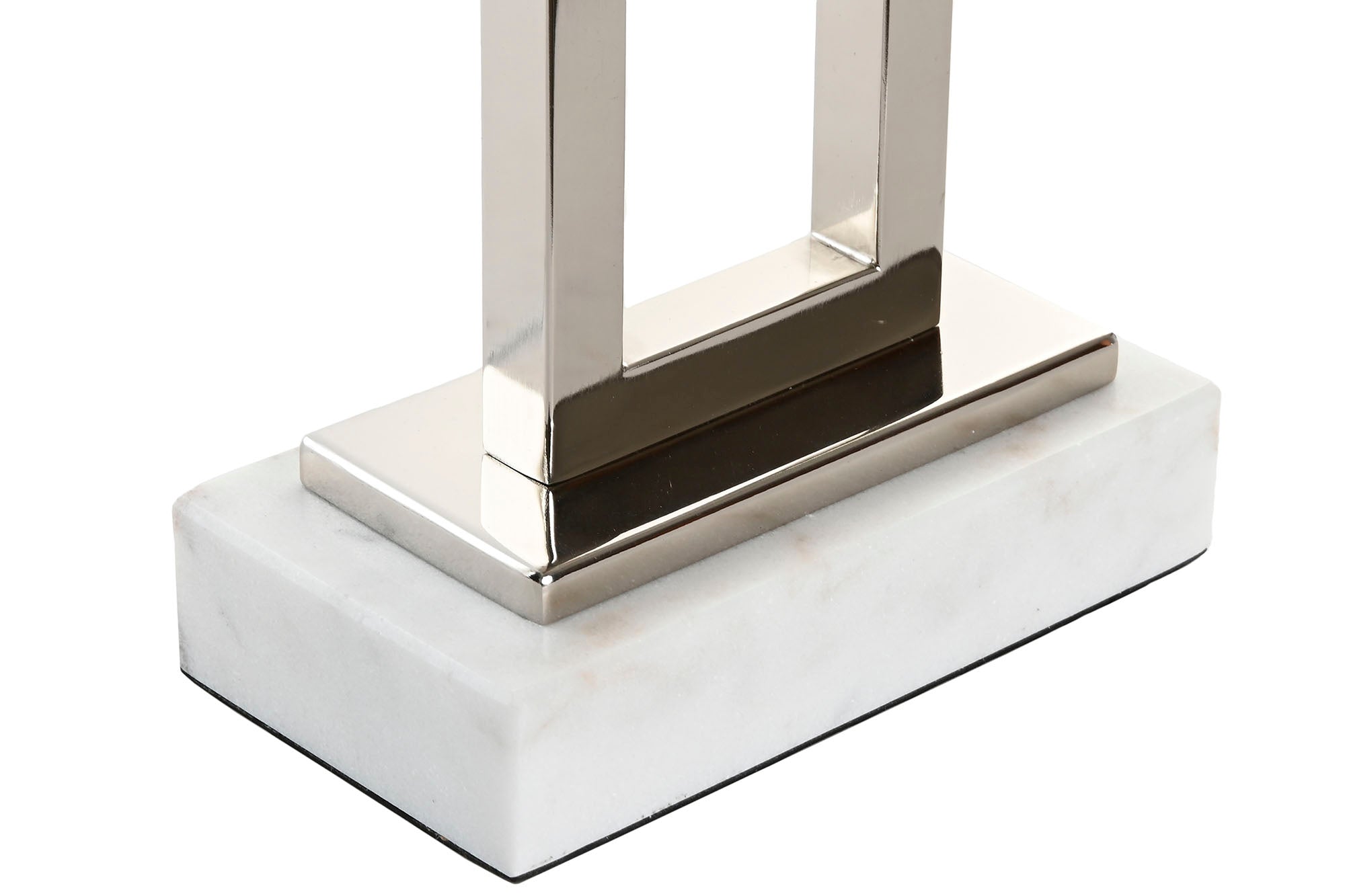 LAMPARA SOBREMESA ACERO MARMOL 43X23X80 CROMADO - Imagen 4