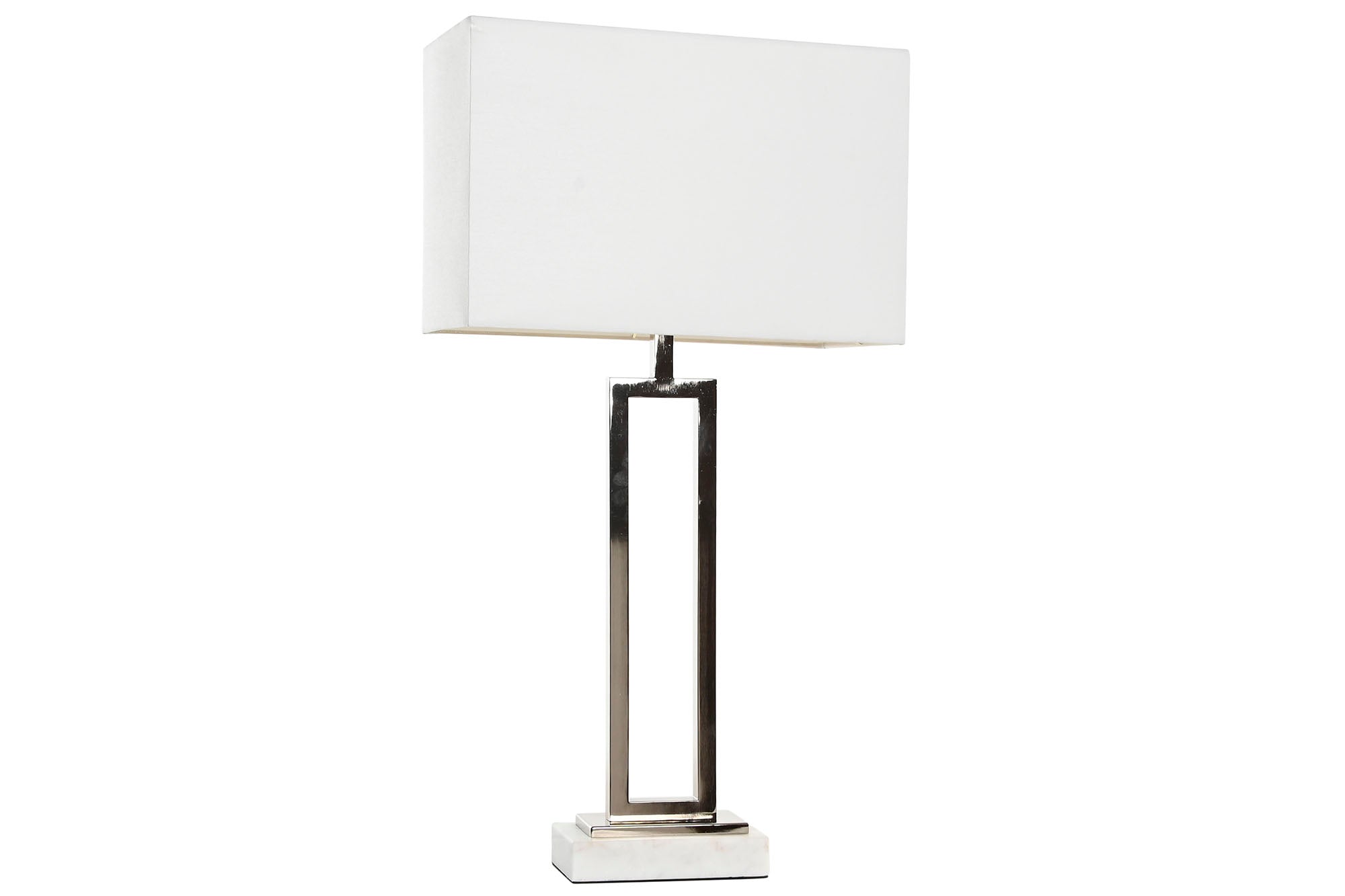 LAMPARA SOBREMESA ACERO MARMOL 43X23X80 CROMADO - Imagen 6