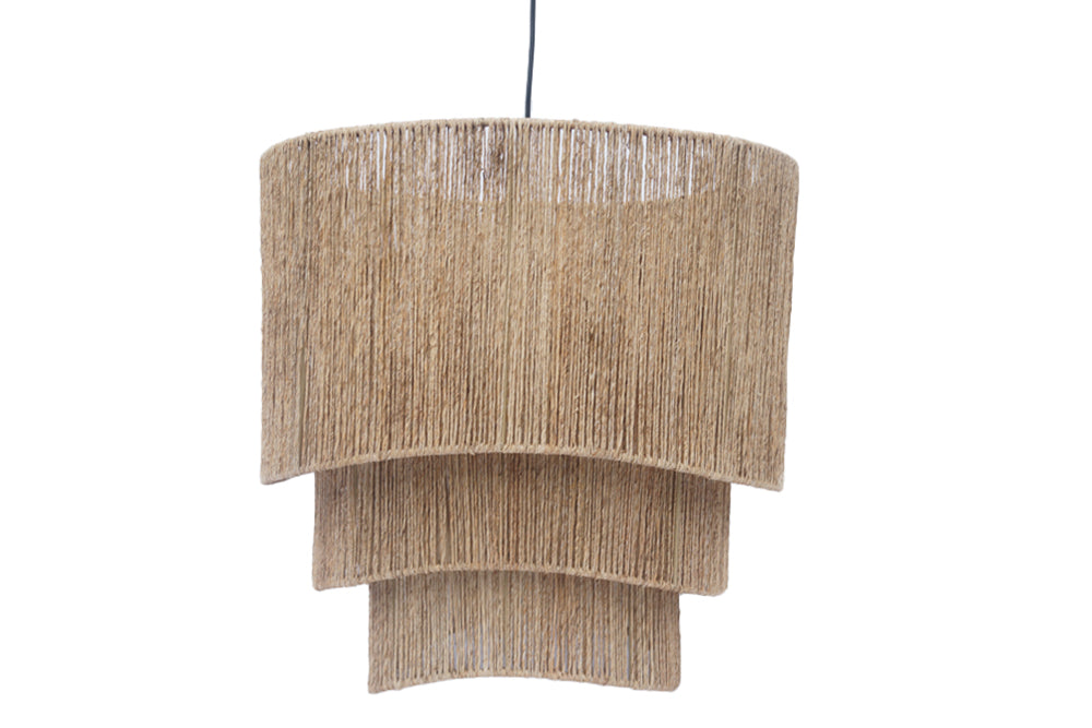 LAMPARA TECHO CUERDA METAL 50X50X50 NATURAL MARRON - Imagen 1