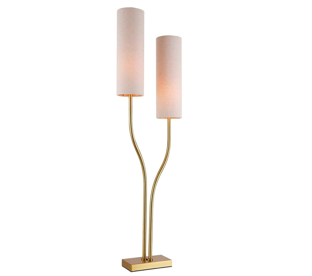 LAMPARA SOBREMESA HIERRO 35X16X100 2 PANTALLAS - Imagen 1