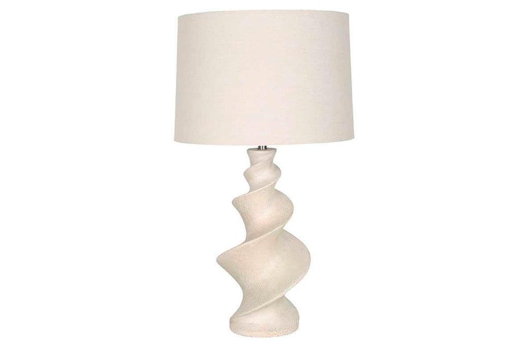 LAMPARA SOBREMESA RESINA LINO 38X38X67 ESPIRAL - Imagen 1