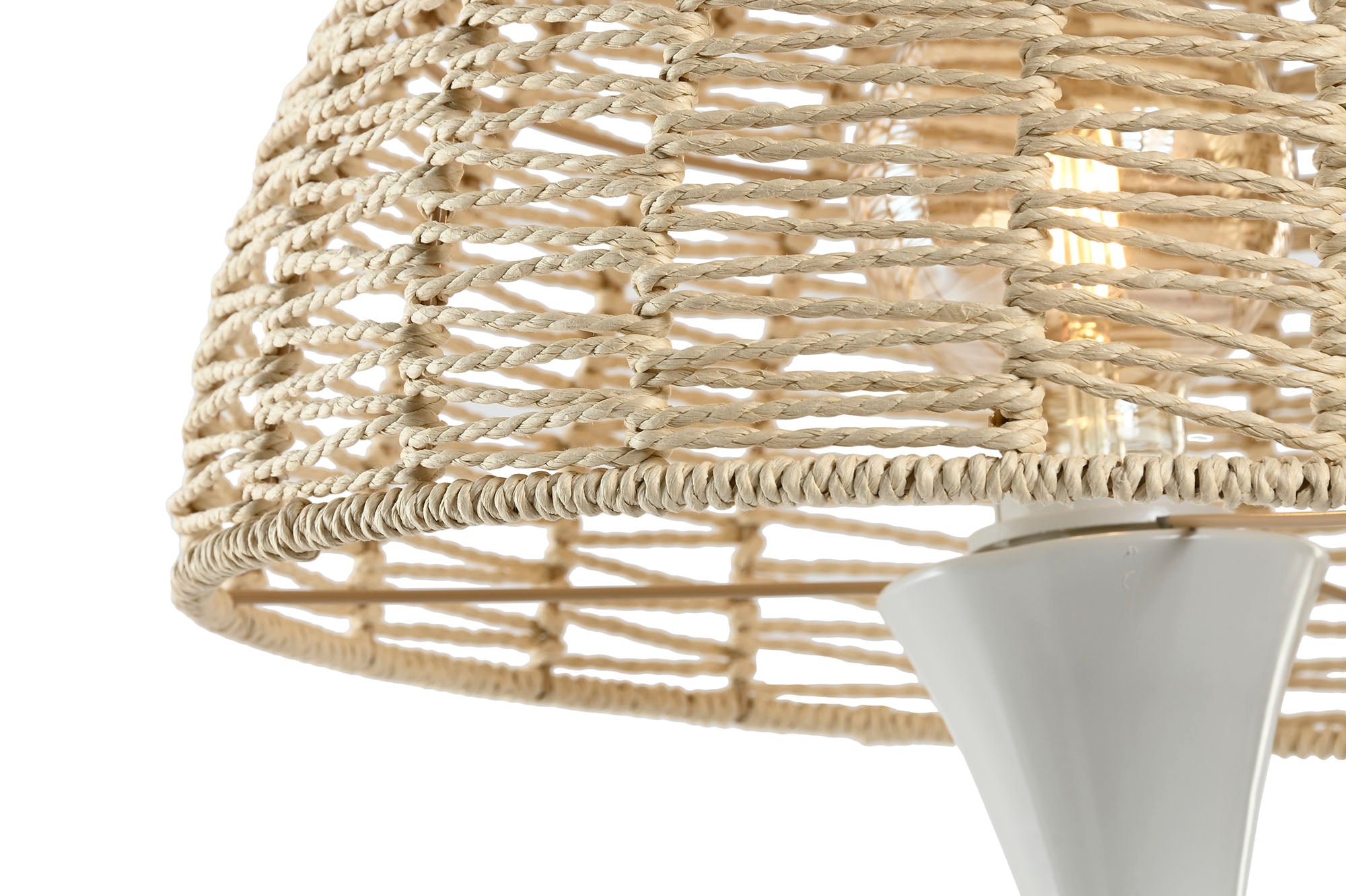 LAMPARA SOBREMESA METAL CUERDA 40X40X73 SETA - Imagen 1