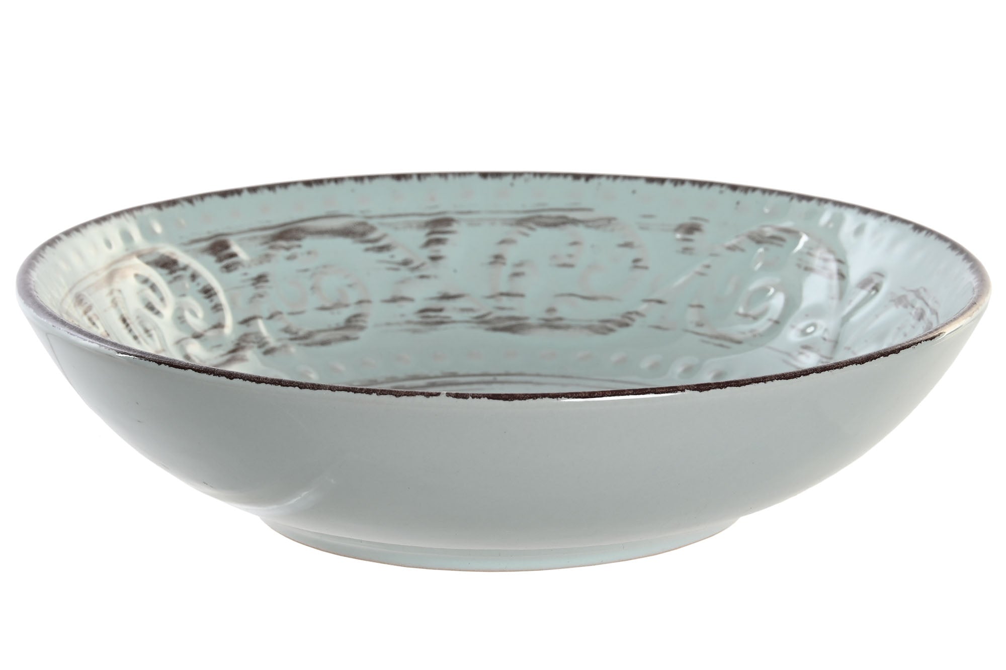 PLATO GRES 20X20X5 HONDO AZUL - Imagen 1