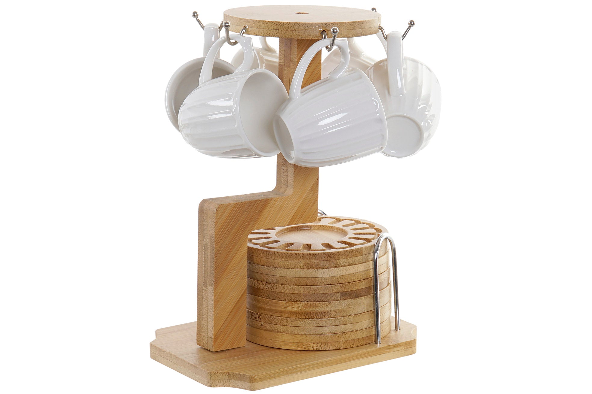 CAFE SET 6 PORCELANA BAMBU 18X18X22 90 BLANCO - Imagen 1