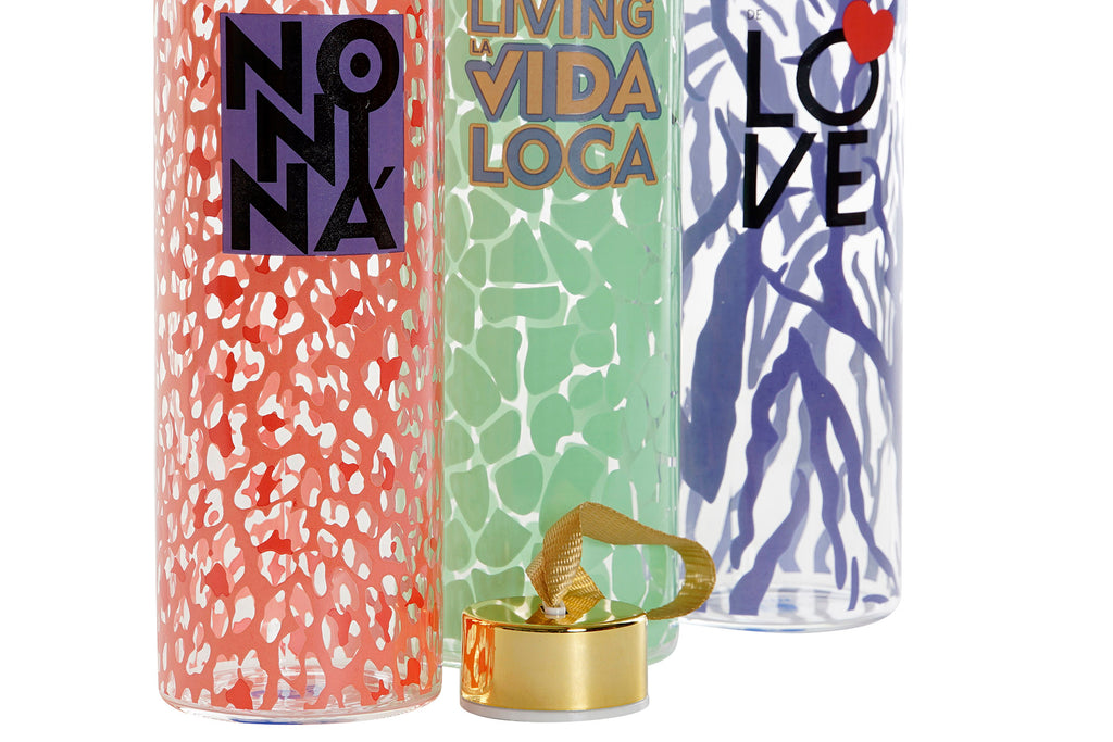 BOTELLA BOROSILICATO INOX 6,5X6,5X23 3 SURT. - Imagen 2