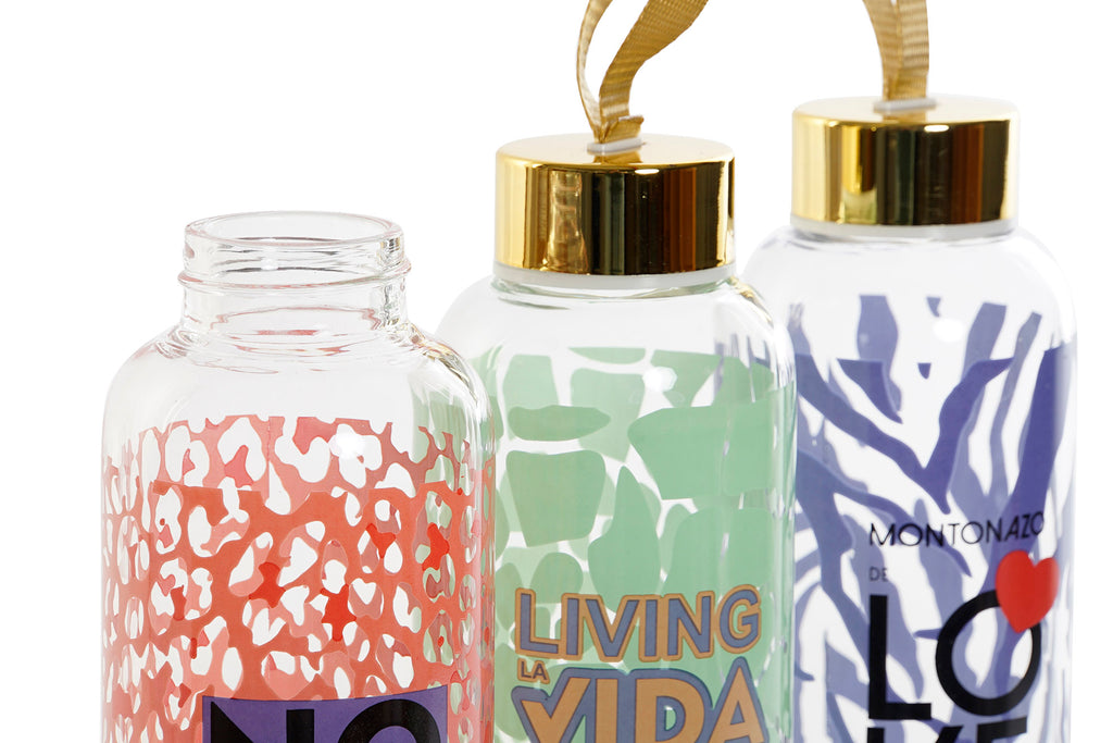 BOTELLA BOROSILICATO INOX 6,5X6,5X23 3 SURT. - Imagen 3