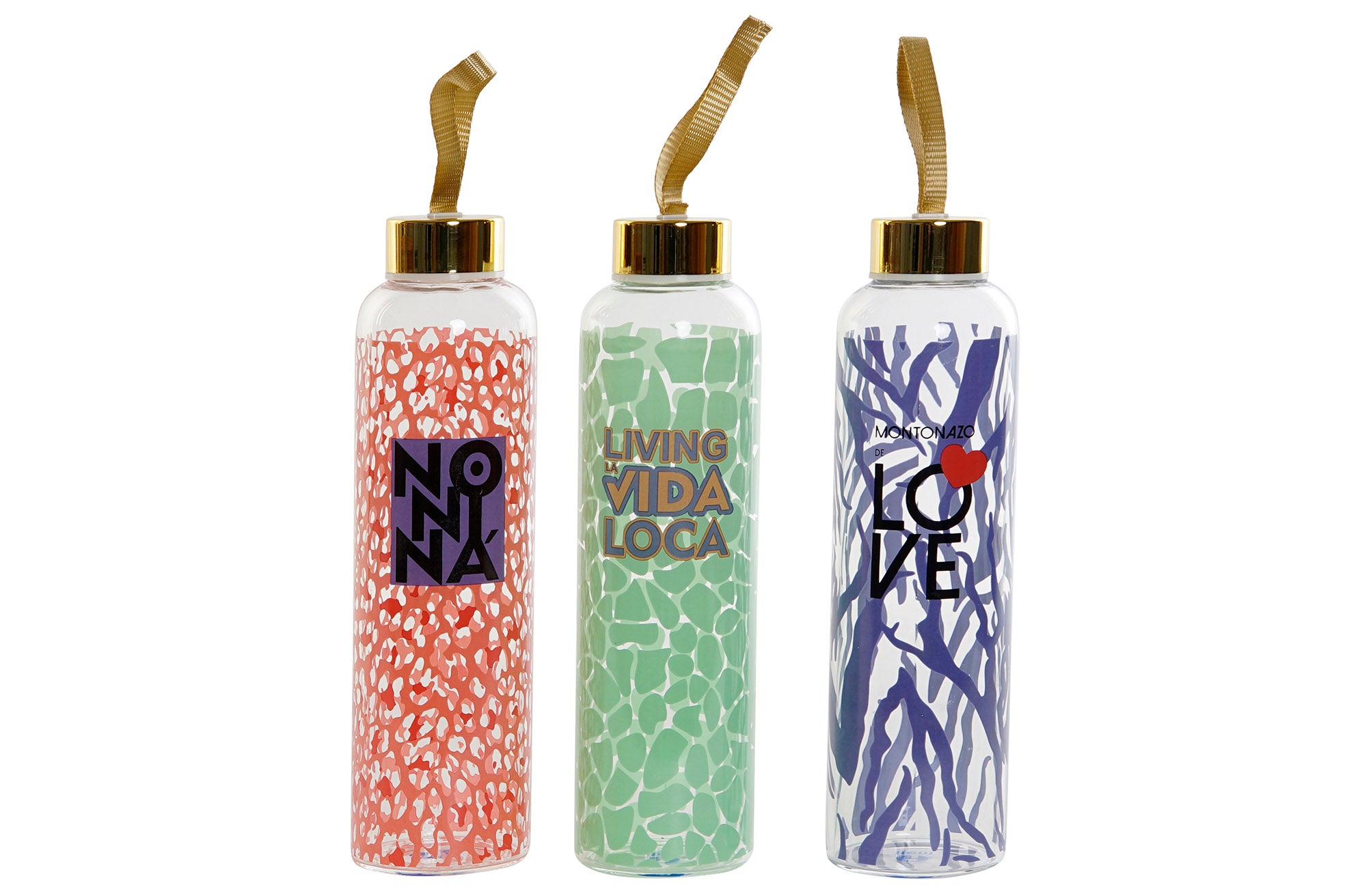 BOTELLA BOROSILICATO INOX 6,5X6,5X23 3 SURT. - Imagen 1