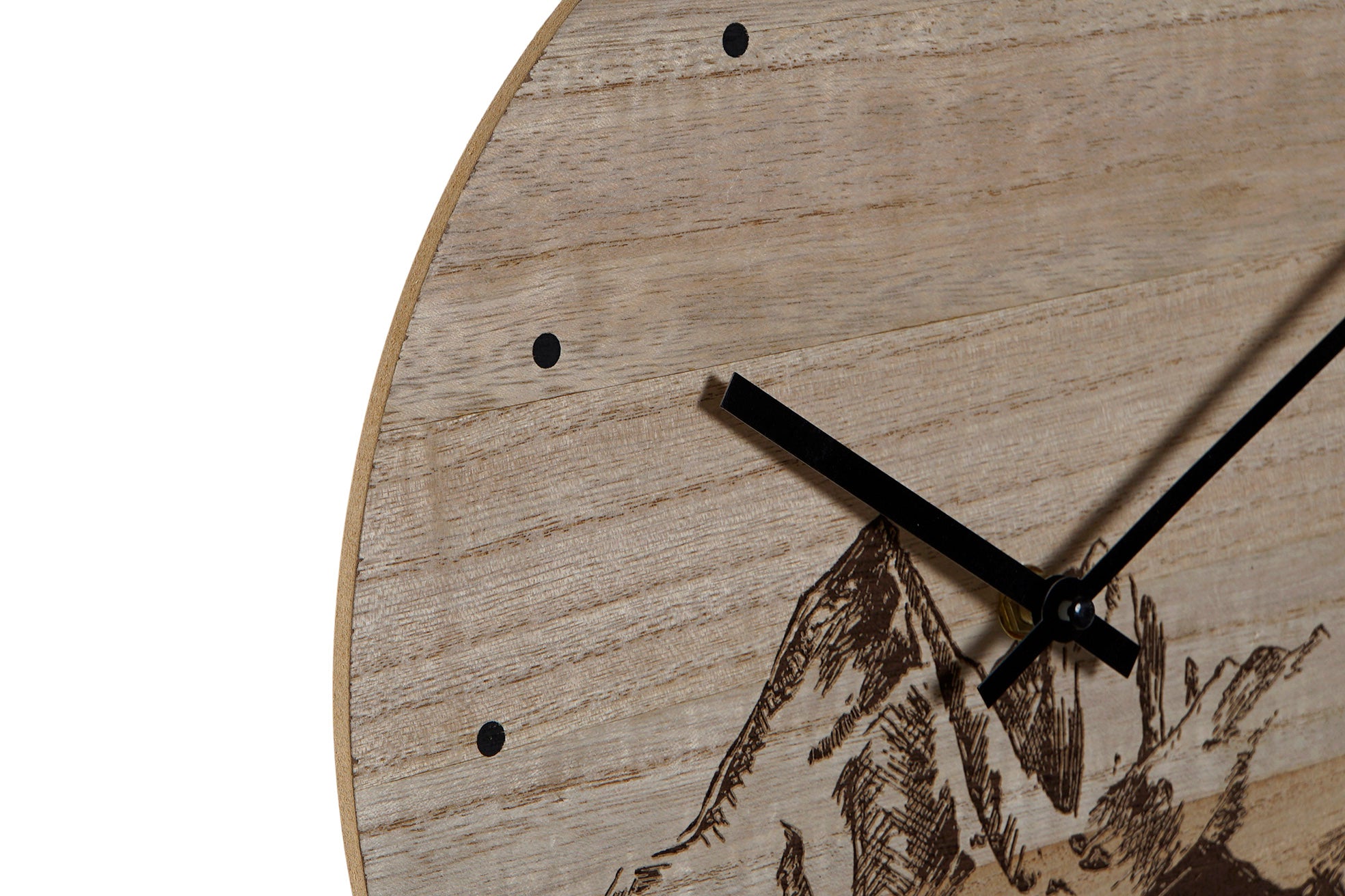 RELOJ PARED MDF 30X30X1,5 MONTAÑA NEGRO - Imagen 2