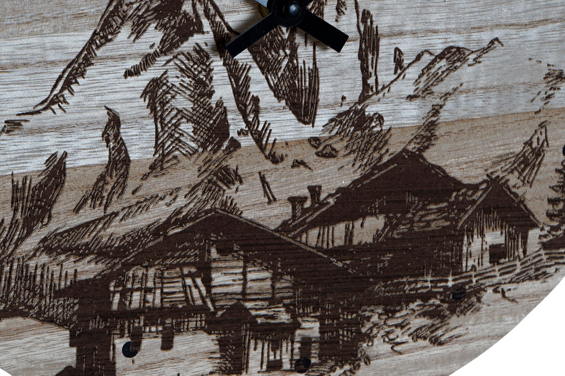 RELOJ PARED MDF 30X30X1,5 MONTAÑA NEGRO - Imagen 3