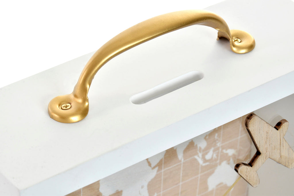 HUCHA MDF METAL 20X7X18 TRAVEL BLANCO - Imagen 2