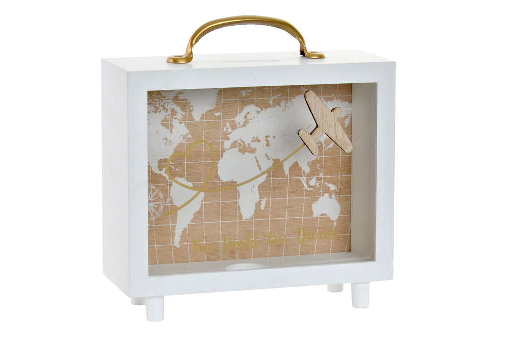 HUCHA MDF METAL 20X7X18 TRAVEL BLANCO - Imagen 1