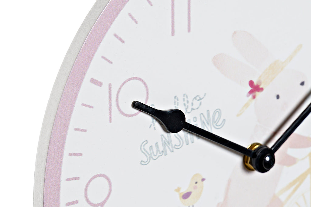 RELOJ MDF PVC 24X3,5X24 CONEJO ROSA - Imagen 2