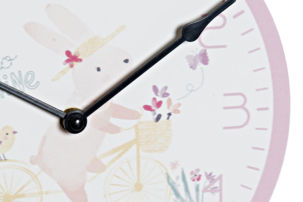 RELOJ MDF PVC 24X3,5X24 CONEJO ROSA - Imagen 3