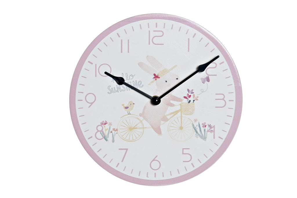 RELOJ MDF PVC 24X3,5X24 CONEJO ROSA - Imagen 1