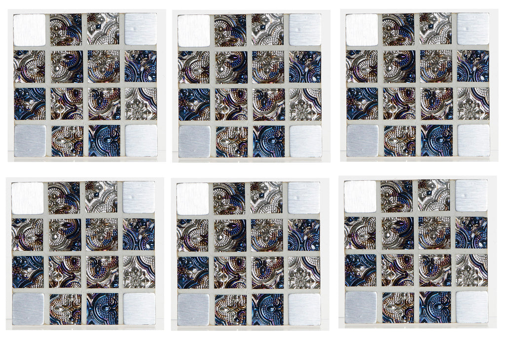 POSAVASOS SET 6 MDF RESINA 12X12X5 - Imagen 2