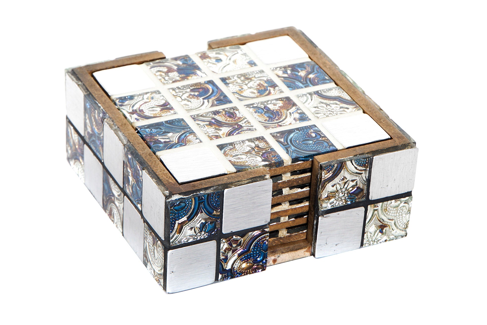 POSAVASOS SET 6 MDF RESINA 12X12X5 - Imagen 1