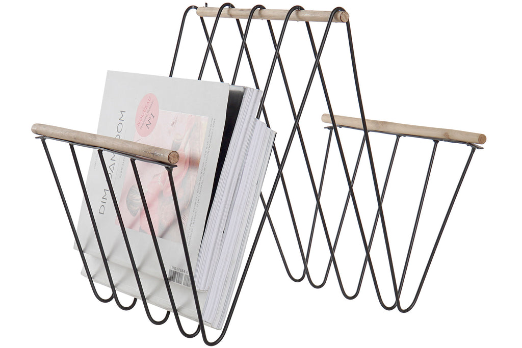 REVISTERO HIERRO MDF 41X31X36 NEGRO - Imagen 3