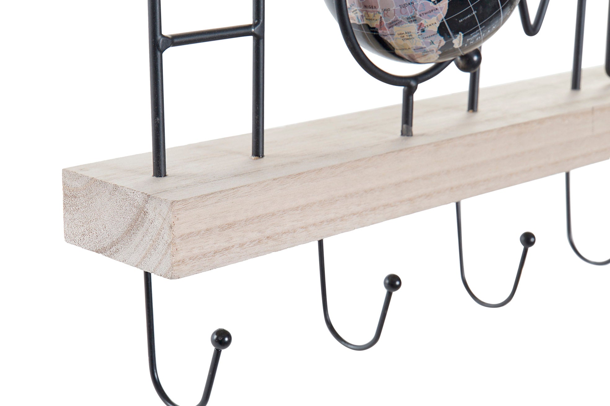 PERCHERO PARED MDF HIERRO 36X8X21 NEGRO - Imagen 2