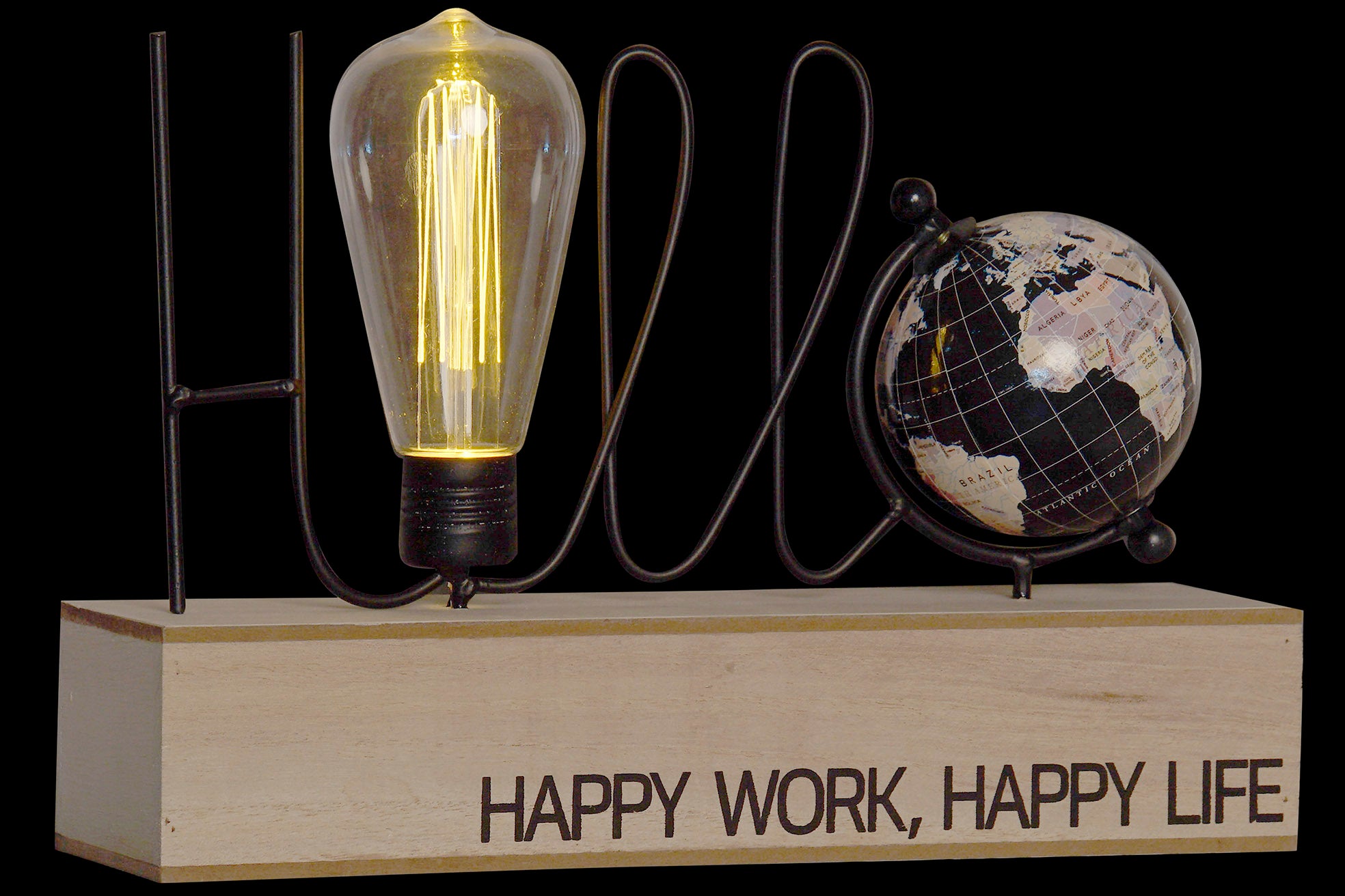 DECORACION LUMINOSA LED MDF 30X8X21 NEGRO - Imagen 2