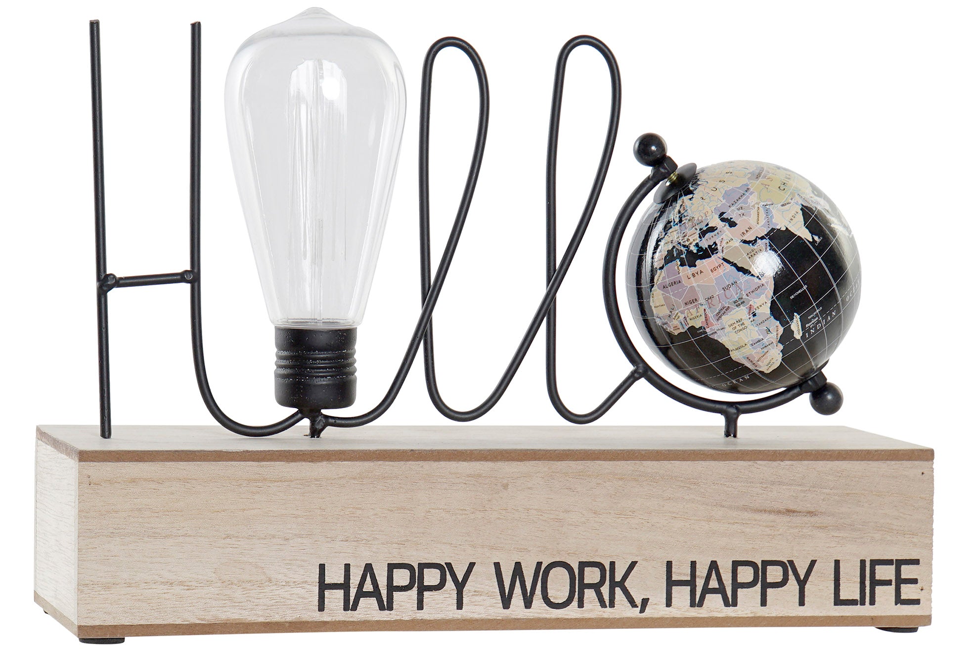 DECORACION LUMINOSA LED MDF 30X8X21 NEGRO - Imagen 1