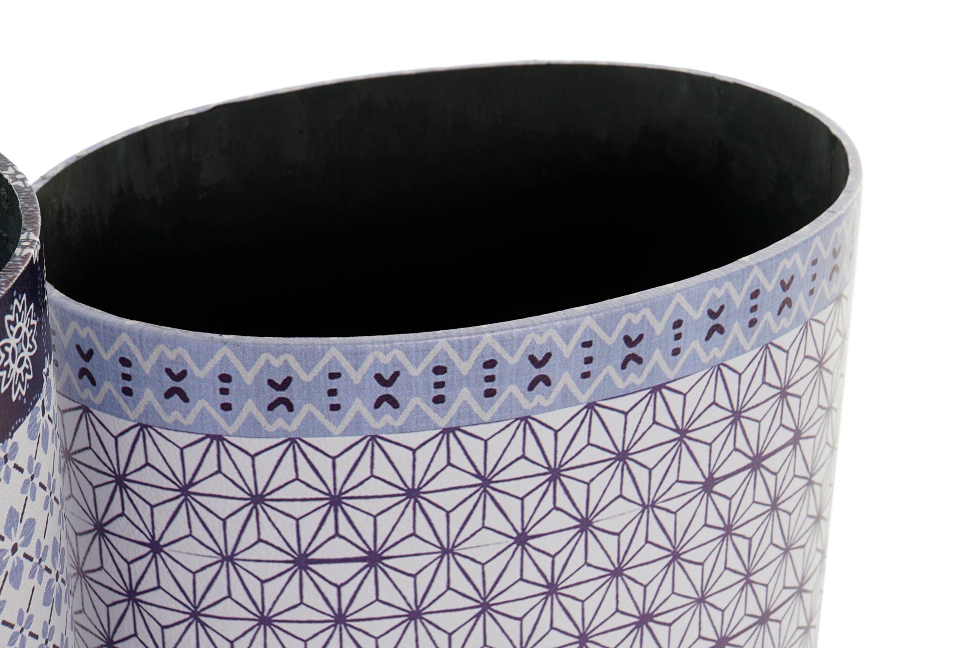 PAPELERA SET 2 LIENZO MADERA 31,5X23X35,3 AZUL - Imagen 3