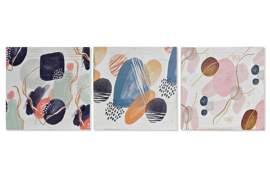 CUADRO MADERA 30X3X30 ABSTRACTO 3 SURT. - Imagen 1