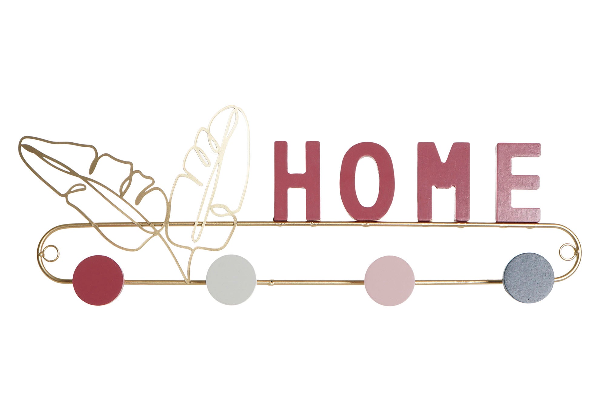 PERCHERO PARED MDF 46X5X17 ROSA - Imagen 1